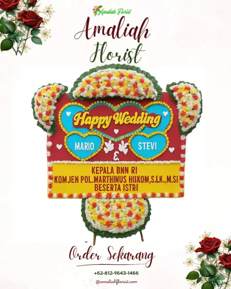 Papan Bunga Pernikahan Kao